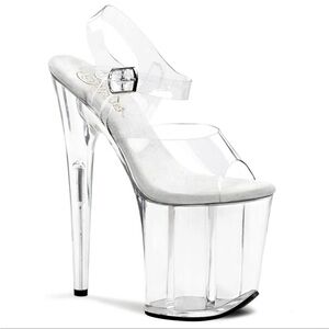 Pleaser Flamingo Clear Platform Sandals